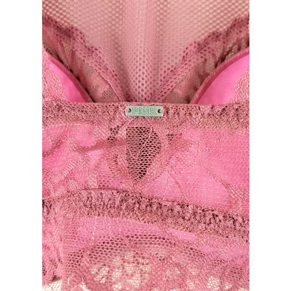 Victoria Secret Pink Dusty Rose Underwire Lightly Padded Bralette M - Picture 4 of 7